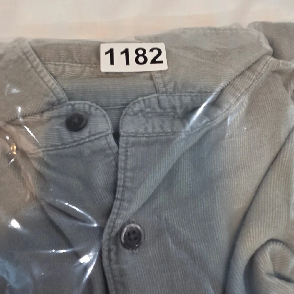 Banana Republic Corduroy Shirt Mens XL Sage Green Excellent Fine Wale Cotton